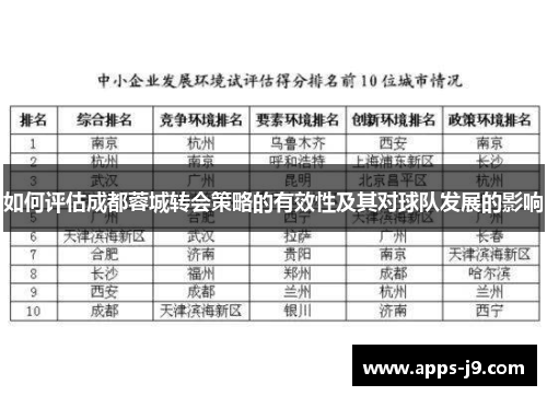 如何评估成都蓉城转会策略的有效性及其对球队发展的影响